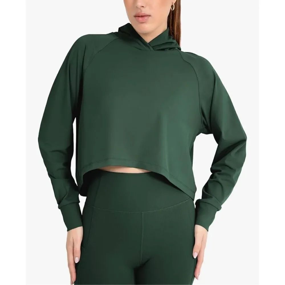 Yitty ultra soft hooded Athleisure XXL green crop top
